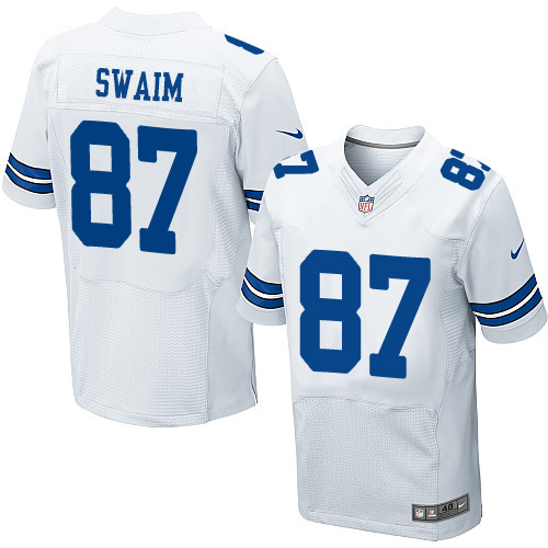 Men's Elite Geoff Swaim Nike Jersey White Road - #87 NFL Dallas Cowboys